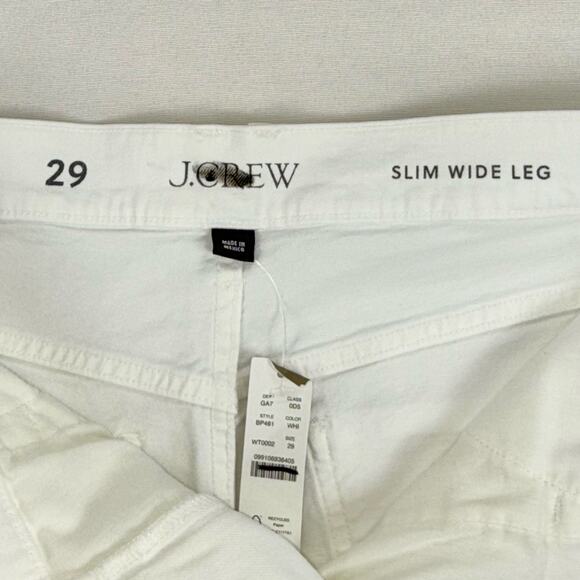 J Crew Women's Slim Wide Leg Jean Size 29 White High Waist Ankle Raw Hem - Picture 5 of 16